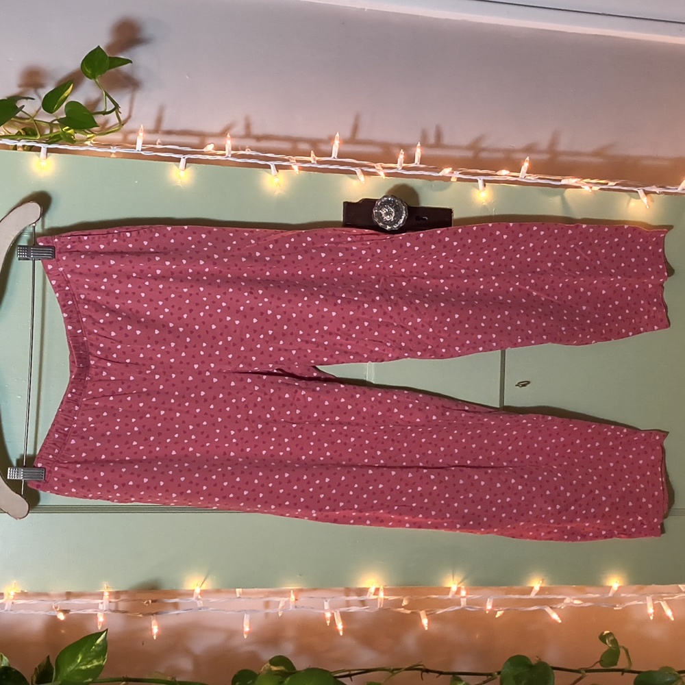 Women's Cuddle Down 100% Pima L Pink Heart Dot Semi Sleeve Pajama Set - Picture 9 of 13